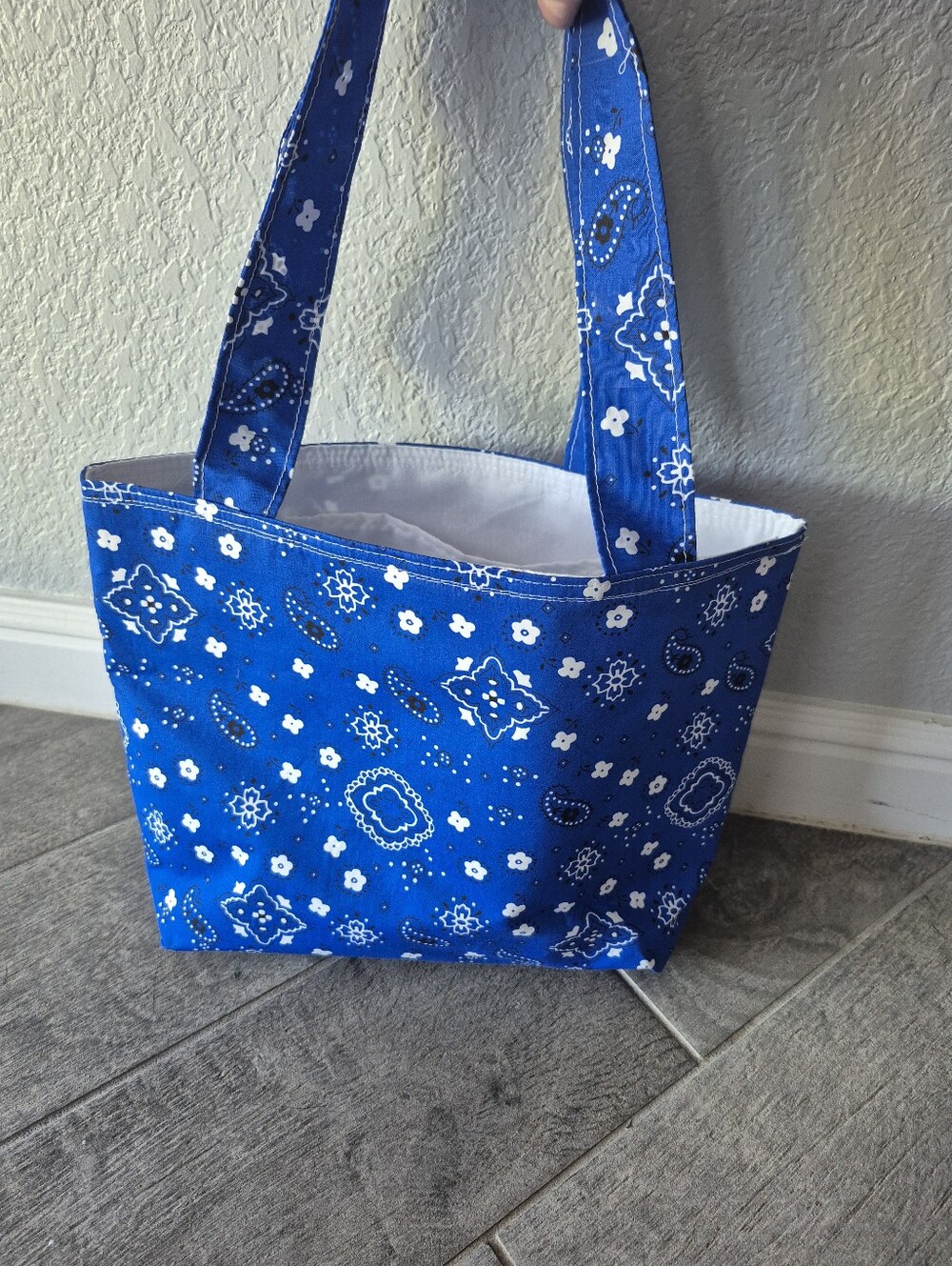 Blue Bandana Print Tote Bag